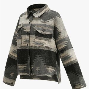 Women's Black and Gray Patterned Jacket